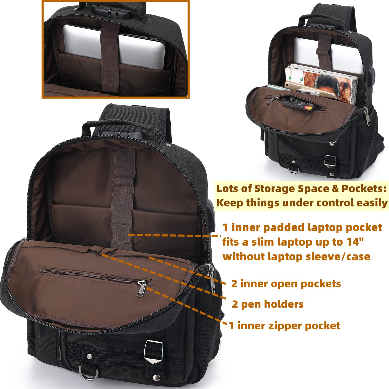 Leaper Anti-Theft Sling Bag for Men: 98% Theft-Proof Crossbody Bag with Locking Compartments - Secure Messenger Bag for Metro Commuting, Office & Business Travel for Urban Professionals - Image 5