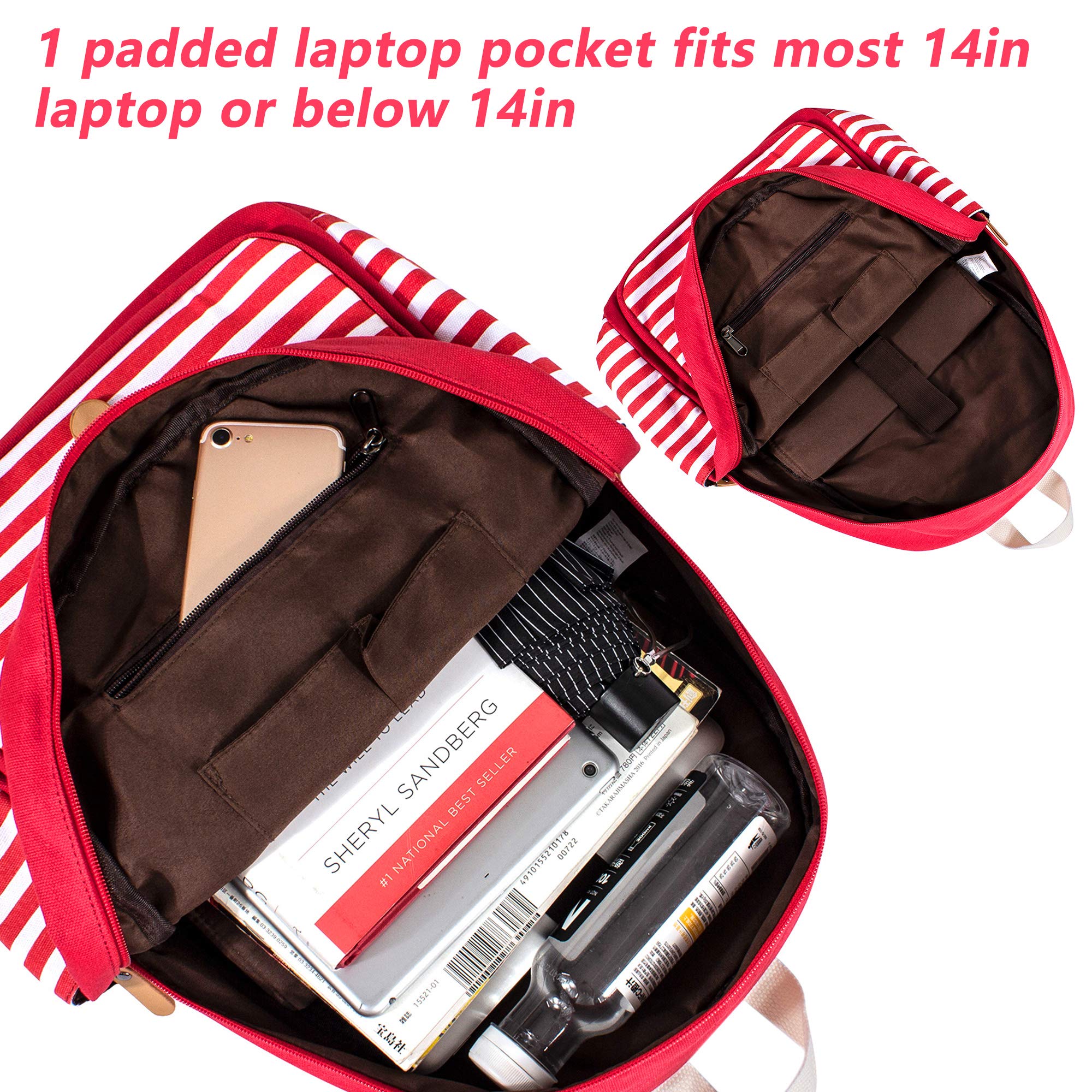 Leaper Canvas School Backpack for Girls Laptop Bag Travel Bag Bookbag Daypack - Image 5