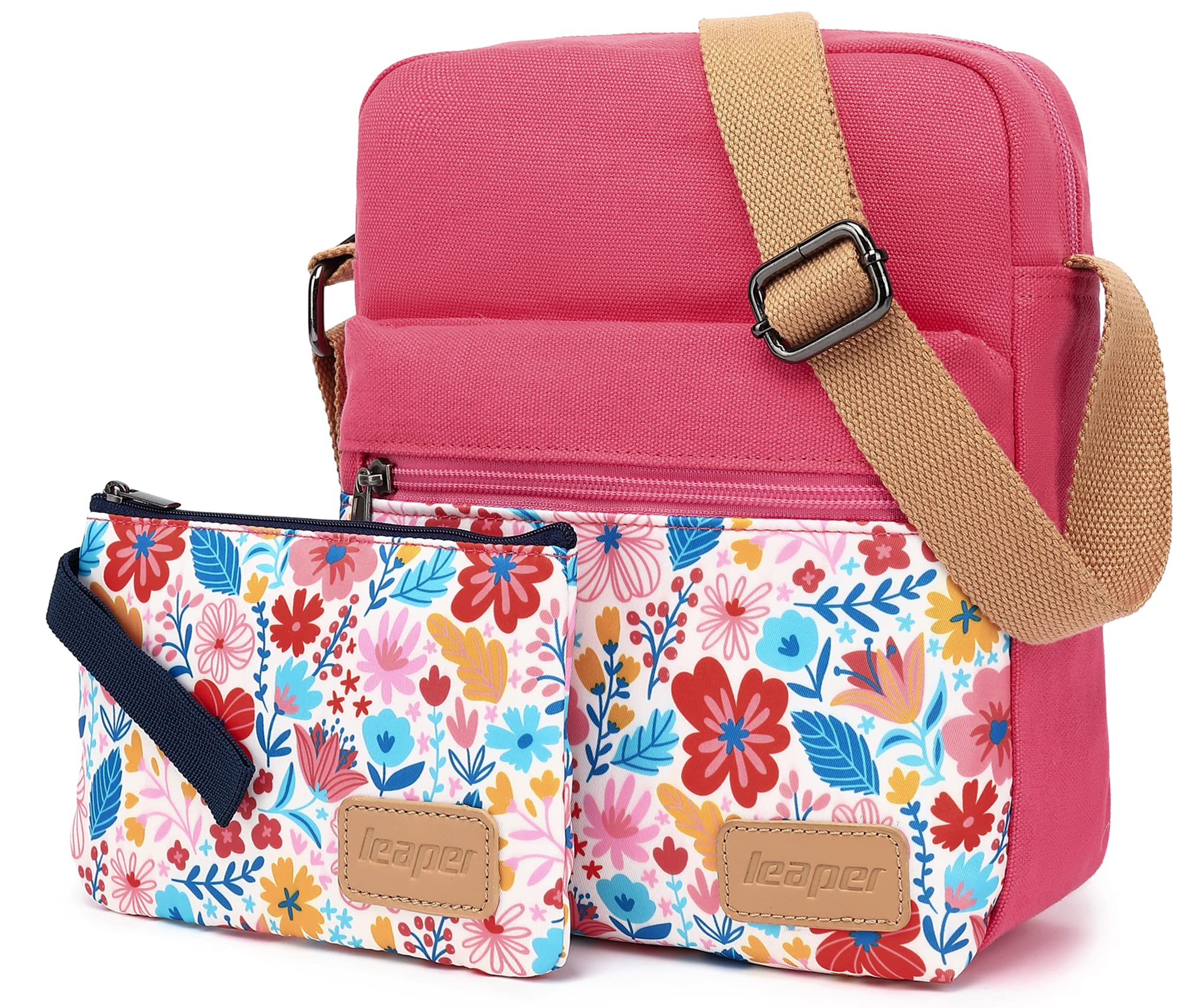 Leaper Girls Crossbody Purses for Kids 2 PCS Cross Body Bag Women Messenger Bag Girls Canvas Bag Cross Body Purse Set | for Kids, 2 PCS, Women - Image 3