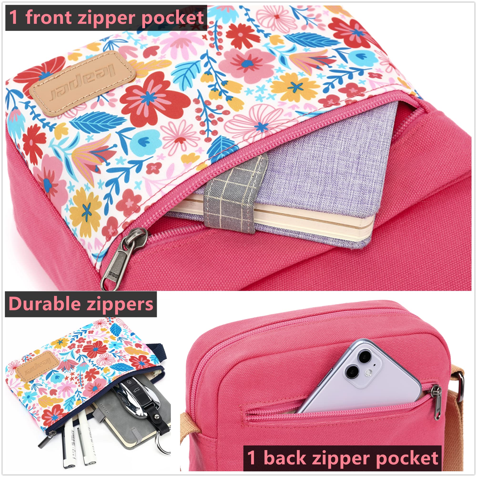 Leaper Girls Crossbody Purses for Kids 2 PCS Cross Body Bag Women Messenger Bag Girls Canvas Bag Cross Body Purse Set | for Kids, 2 PCS, Women - Image 6