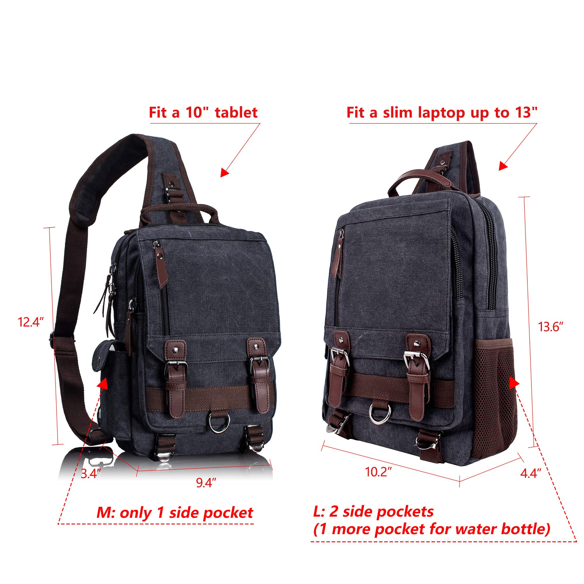Leaper Retro Crossbody Bag Sling Bag Canvas Messenger Bag for Men Women Shoulder Bag Crossbody Handbags Satchel Travel Bag - Image 5