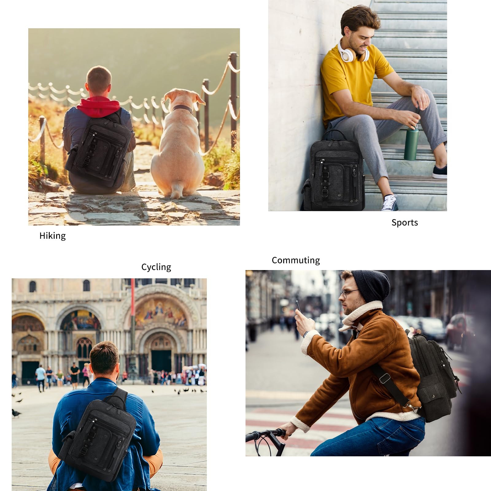 Leaper Sling Backpack Men Large: Canvas Messenger Bag for Men Crossbody - Single Strap Laptop Hiking School Casual Daypacks - Image 2