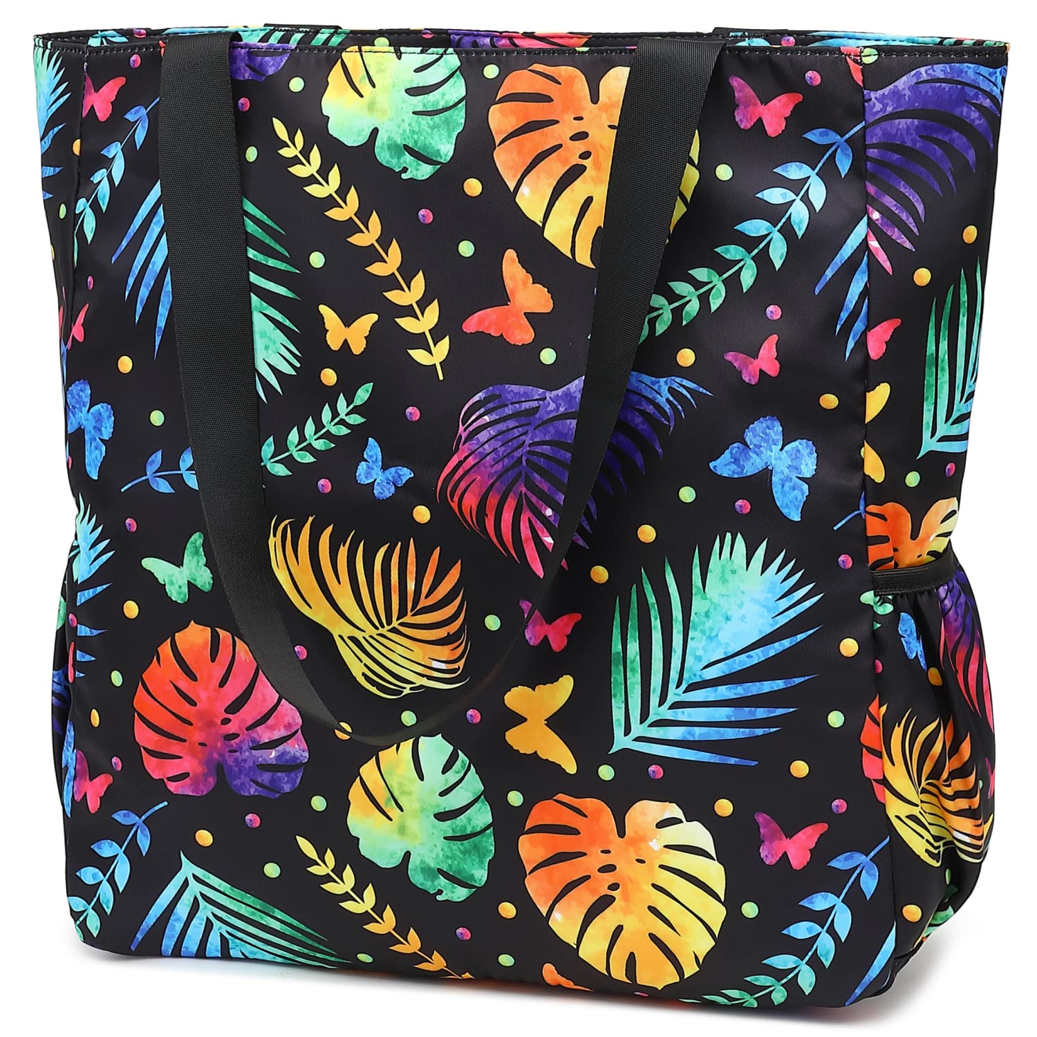 Leaper Travel Tote Bag Wear-Resistant Portable and Foldable Handbags Shoulder Bag for Gym, Beach, Travel and Daily Use